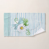 Daisy met blauwe strepen bad handdoek (Handdoek)