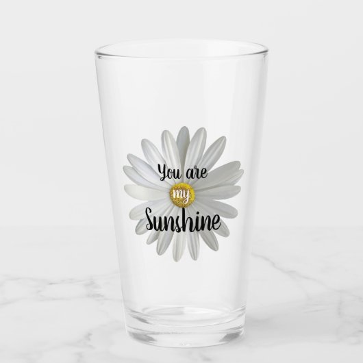 Daisy met Citaat Glas (Voorkant)