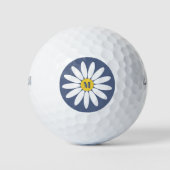 Daisy met Initiaal Blauw Golfballen (Voorkant)