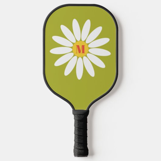 Daisy met Initiaal lime groen Pickleball Paddle (Voorkant)