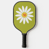 Daisy met Initiaal lime groen Pickleball Paddle (Achterkant)
