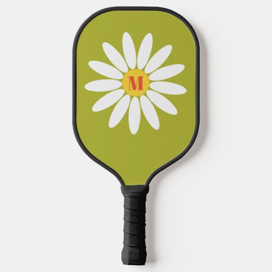 Daisy met Initiaal lime groen Pickleball Paddle (Achterkant)