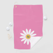 Daisy met Initiaal Roze Golfhanddoek (Insitu)