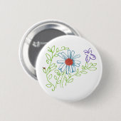 Daisy met Ladybug Ronde Button 5,7 Cm (Voorkant /achterkant)