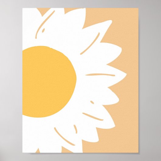 Daisy – Minimalistische bloemige wandkunst Poster (Voorkant)
