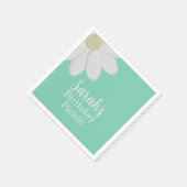 Daisy Mint Green Verjaardag Picknick Papier Servet (Hoek)