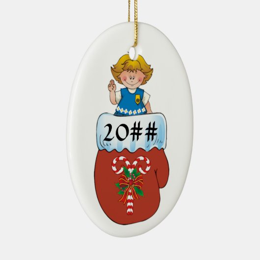 Daisy Mitten Blonde Keramisch Ornament (Rechts)