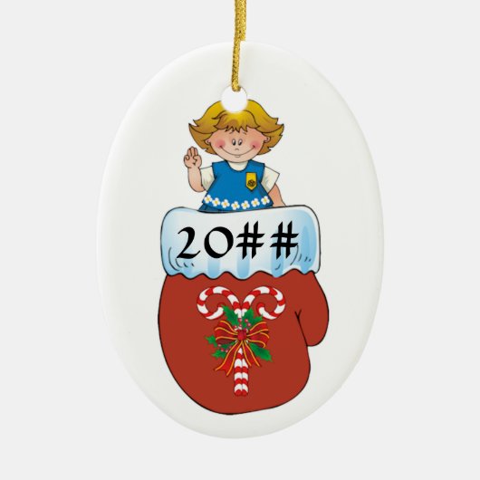 Daisy Mitten Blonde Keramisch Ornament (Voorkant)