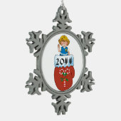 Daisy Mitten Blonde Tin Sneeuwvlok Ornament (Links)