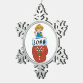 Daisy Mitten Blonde Tin Sneeuwvlok Ornament (Rechts)