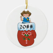 Daisy Mitten Brunette Keramisch Ornament (Voorkant)