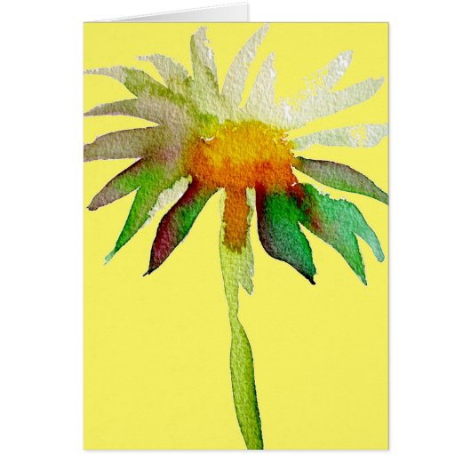 Daisy modern art flower op geel (Voorkant)