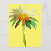 Daisy modern art flower op geel briefkaart (Voorkant)