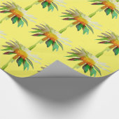 Daisy modern art flower op geel cadeaupapier (Hoek)