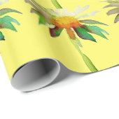 Daisy modern art flower op geel cadeaupapier (Rol Hoek)