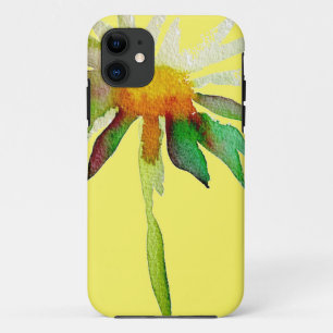 Daisy modern art flower op geel Case-Mate iPhone case