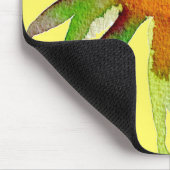 Daisy modern art flower op geel muismat (Hoek)