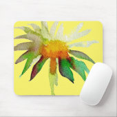Daisy modern art flower op geel muismat (Met muis)