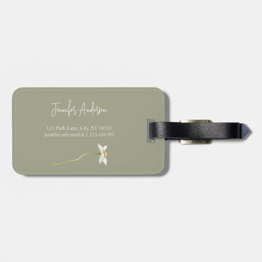 Daisy Modern Boho Bagagelabel (Achterkant horizontaal)