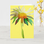 Daisy moderne kunstbloem op geel Happy Birthday Kaart (Gele Bloem)