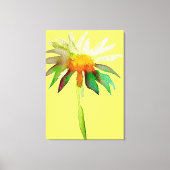 Daisy moderne waterverf bloemkunst op geel canvas afdruk (Voorkant)