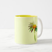 Daisy moderne waterverf kunstbloem tweekleurige koffiemok (Voorkant rechts)