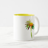 Daisy moderne waterverf kunstbloem tweekleurige koffiemok (Voorkant rechts)