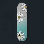 Daisy Modren Turquoise Grijs Ombre Doodle Persoonlijk Skateboard<br><div class="desc">Dit ontwerp kan worden gepersonaliseerd door de optie "aanpassen" te kiezen om tekst toe te voegen of andere wijzigingen aan te brengen.</div>