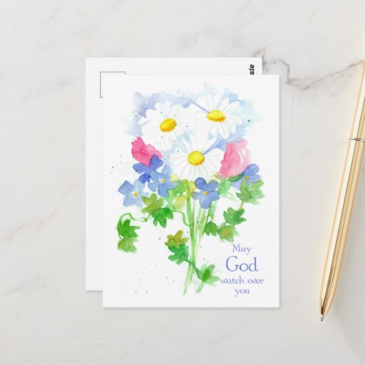 Daisy Moge God over je waken Christelijk Briefkaart (Voorkant / Achterkant in situ)