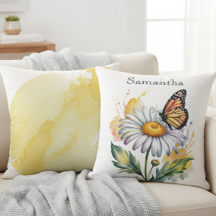 Daisy Monarch Vlinder – Zonnig Thuis Geschenk Kussen
