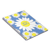 Daisy Monogram blauw wit en geel Notitieboek (Rechterzijde)