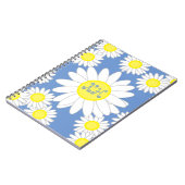 Daisy Monogram blauw wit en geel Notitieboek (Linkerzijde)