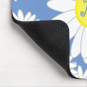 Daisy Monogram Blauw Wit en Geel Notitieboek Muismat (Hoek)