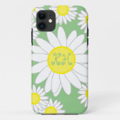 Daisy Monogram groen wit en geel Case-Mate iPhone Case (Achterkant)