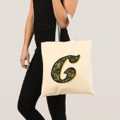 Daisy Monogram Initiaal C Tote Bag (Voorkant (product))