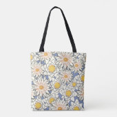 Daisy Monogram Lente Bloemen Tote Bag (Achterkant)