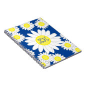 Daisy Monogram Marine Blauw Wit en Geel Notitieboek (Rechterzijde)