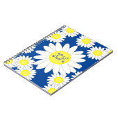 Daisy Monogram Marine Blauw Wit en Geel Notitieboek (Linkerzijde)