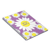 Daisy Monogram Paarse Wit en Geel Notitieboek (Rechterzijde)