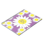 Daisy Monogram Paarse Wit en Geel Notitieboek (Linkerzijde)