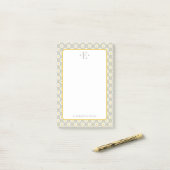 Daisy Monogram Post-it® Notes (Op bureau)