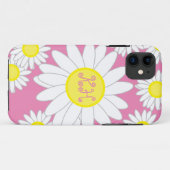 Daisy Monogram Roze Wit en geel Case-Mate iPhone Case (Achterkant (horizontaal))