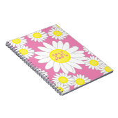 Daisy Monogram Roze Wit en geel Notitieboek (Rechterzijde)