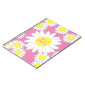 Daisy Monogram Roze Wit en geel Notitieboek (Linkerzijde)