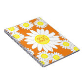 Daisy Monogram Sinaasappel Wit en Geel Notitieboek (Rechterzijde)