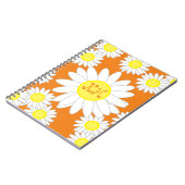 Daisy Monogram Sinaasappel Wit en Geel Notitieboek (Linkerzijde)