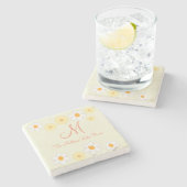 Daisy Monogram Stenen Onderzetter (Zijkant)