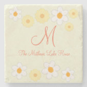 Daisy Monogram Stenen Onderzetter (Voorkant)
