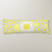 Daisy Monogram Wit en Geel Lichaamskussen (Achterkant)