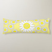 Daisy Monogram Wit en Geel Lichaamskussen (Voorkant)